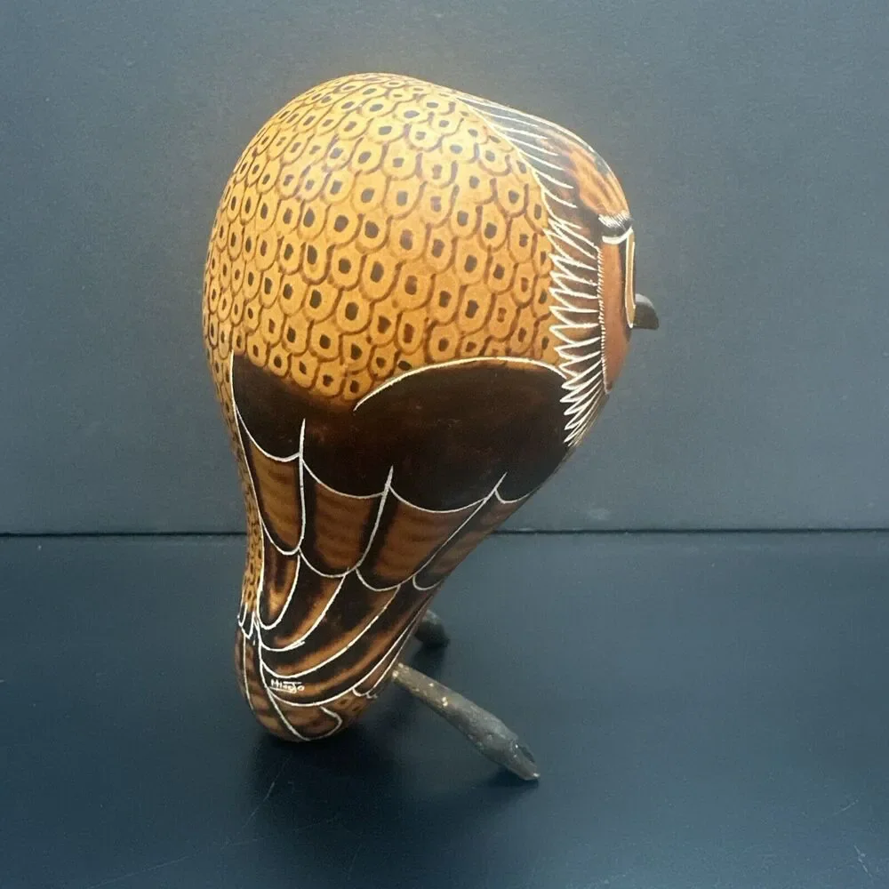Gourd Owl with Feet /Rattles